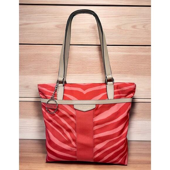 Coach F23283 Zebra Print Canvas Tote Bag - Picture 1 of 12